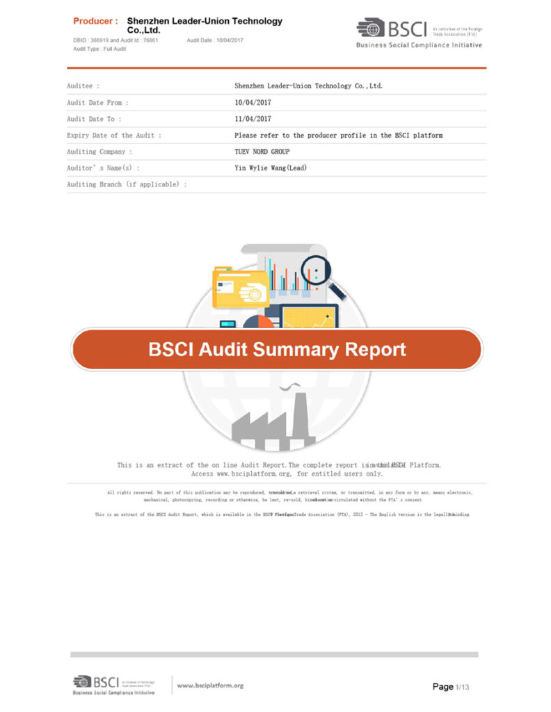 INDENA - Passed the BSCI (Shenzhen Factory)